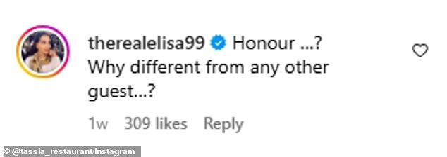 Vlasnici su brzo primili intenzivno odstupanje od javno zahvaljujući Kylie, a Korisnici Instagrama poput @Thehelelisa99 komentiraju: 'Čast? Zašto se razlikovati od bilo kojeg drugog gosta? '