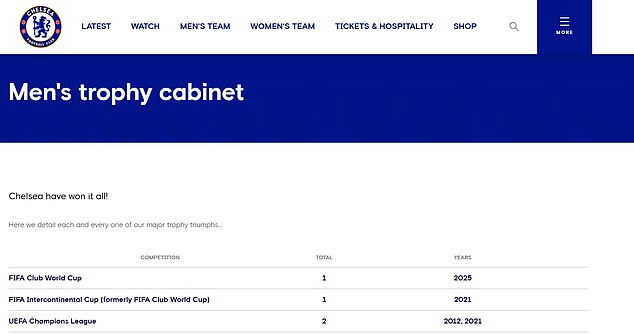 Web stranica Bluesa ažurirala je svoj trijumf u prethodnoj iteraciji natjecanja