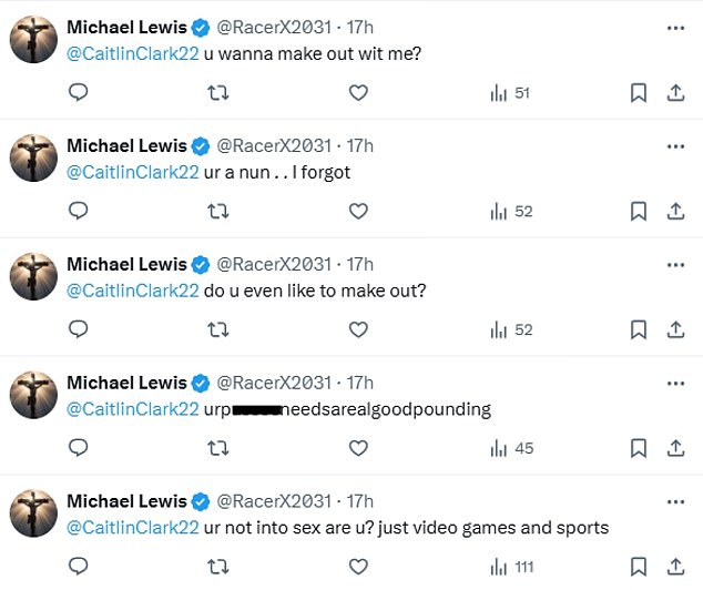 Lewis je bombardirao Clarka s nizom seksualnih poruka počevši krajem prošle godine