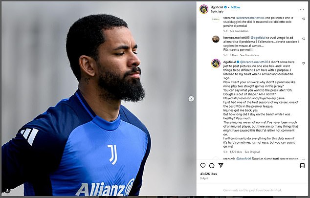 Luiz je u travnju pucao na navijača nakon što ga je ispitivao je li došao u Italiju igrati nogomet