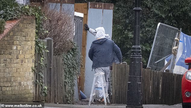 Nove slike prikazuju radnike koji započinju s radom ispred kuće s pet spavaćih soba u koju se Liam preselio prije pet godina