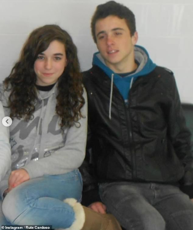 Rute Cardoso, 28, who is the mother of his three children, is the beloved Portuguese athlete's high school sweetheart and has been by his side since the star. Both pictured in 2012 as teenagers