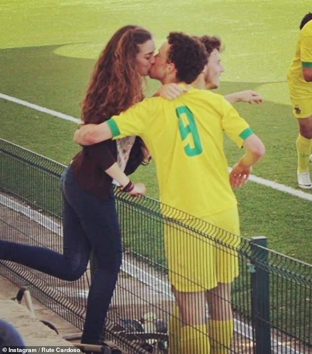 Rute, pictured with Diogo in 2014, has been by his side since the pair attended high school together