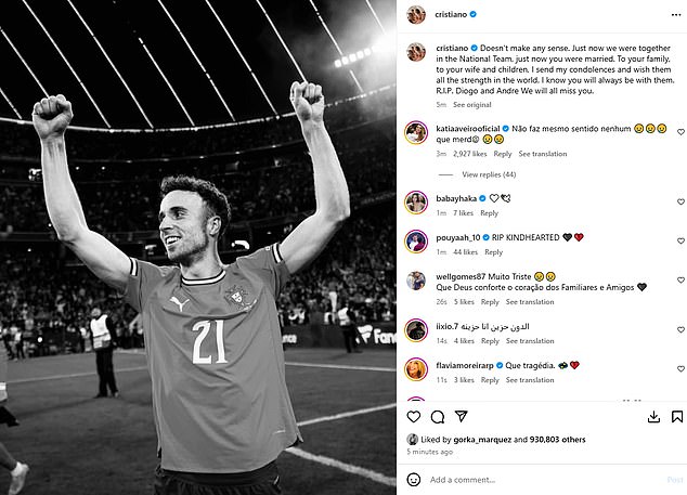 Cristiano Ronaldo led tributes to his friend and teammate