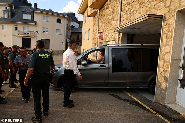 The hearses departed the morgue where the bodies were held on Thursday afternoon