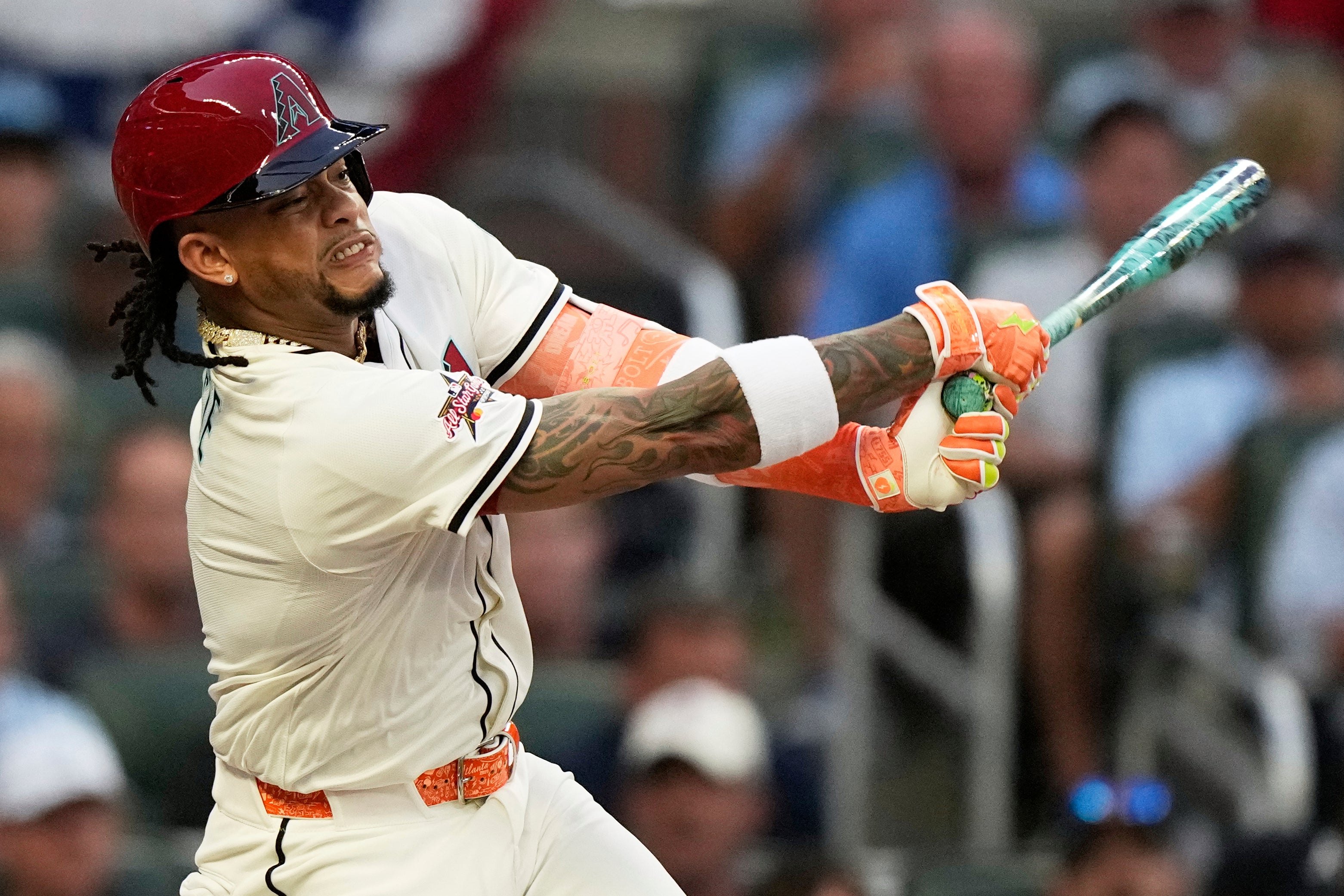 Igrači Arizona Diamondbacks igrači Ketel Marte provalni su dok je igrao u igri Major League All-Star 15. srpnja 2025
