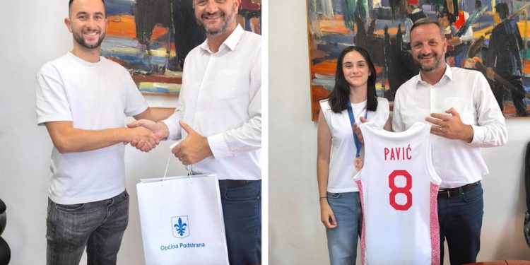 Ana Pavić i Luka Roso iz Podstrane postigli velike sportske uspjehe, primio ih načelnik Dropuljić