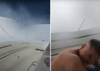 JEZIVA SNIMKA Čovjeka strahovit vjetar i tuča uhvatili u brodici nasred mora: "Ajme, ne vidim ništa!"