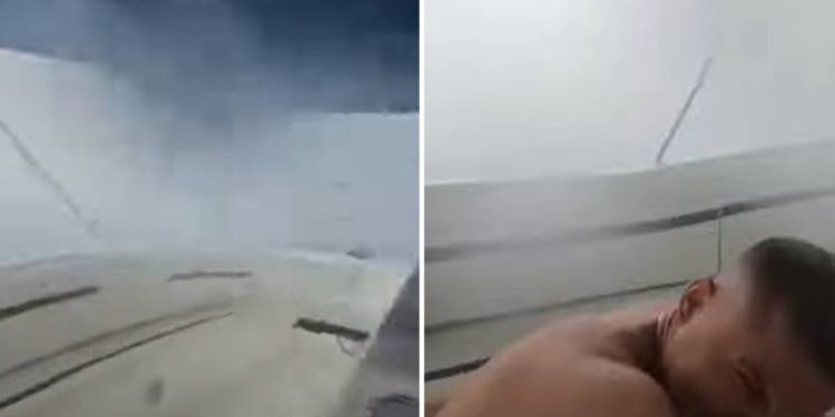 JEZIVA SNIMKA Čovjeka strahovit vjetar i tuča uhvatili u brodici nasred mora: "Ajme, ne vidim ništa!"