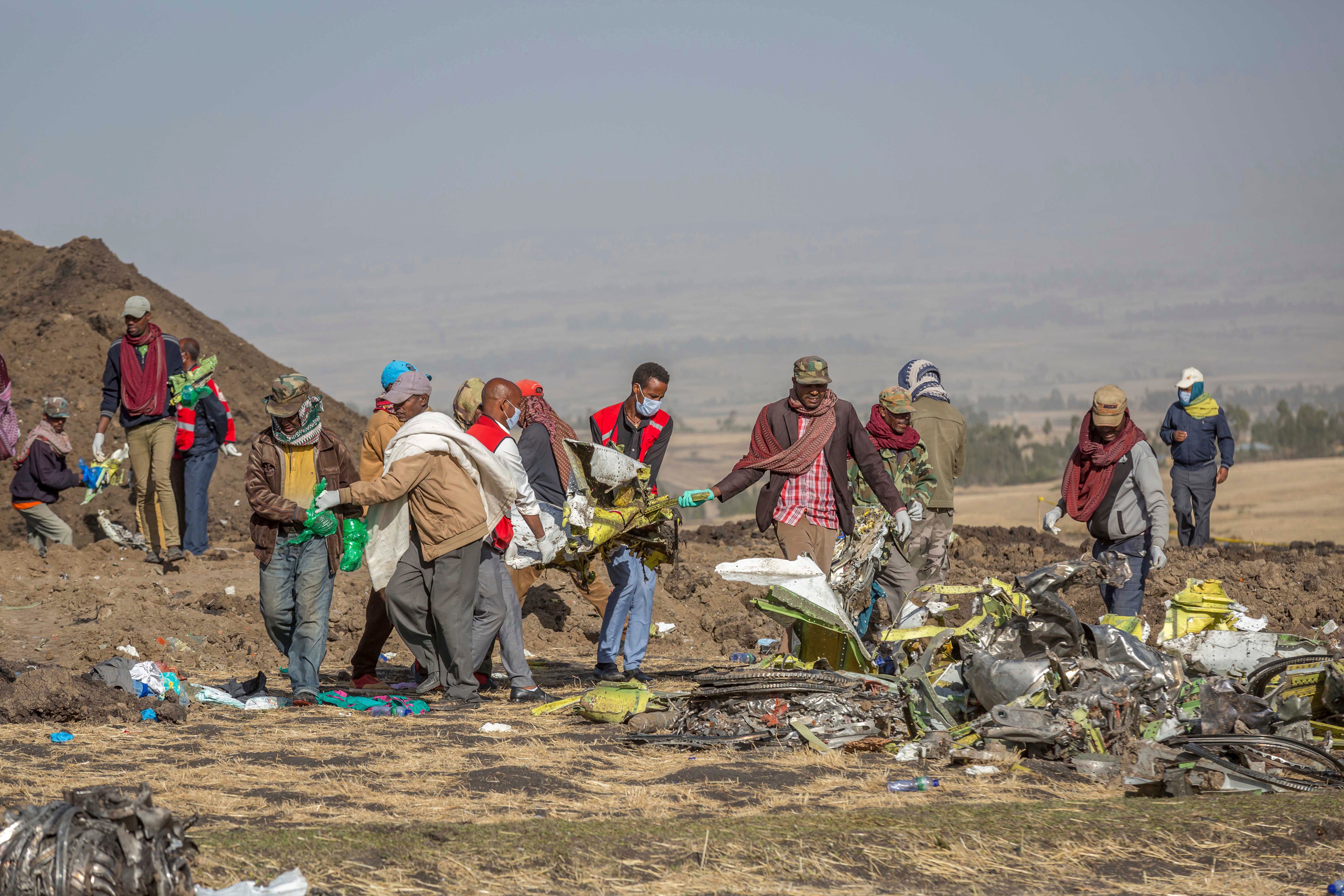 Prizor zrakoplove Ethiopian Airlines u blizini Bishoftu, ili Debre Zeit, južno od Addis Ababe, Etiopija, u
