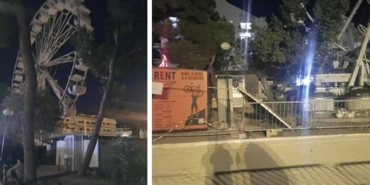 Bura srušila dio panoramskog kotača u Makarskoj, pukom srećom izbjegnuta tragedija