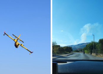 FOTO I VIDEO Požar na širem području Trogira. Kanaderi su u akciji, a mnogo vatrogasaca je na terenu