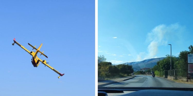 FOTO I VIDEO Požar na širem području Trogira. Kanaderi su u akciji, a mnogo vatrogasaca je na terenu