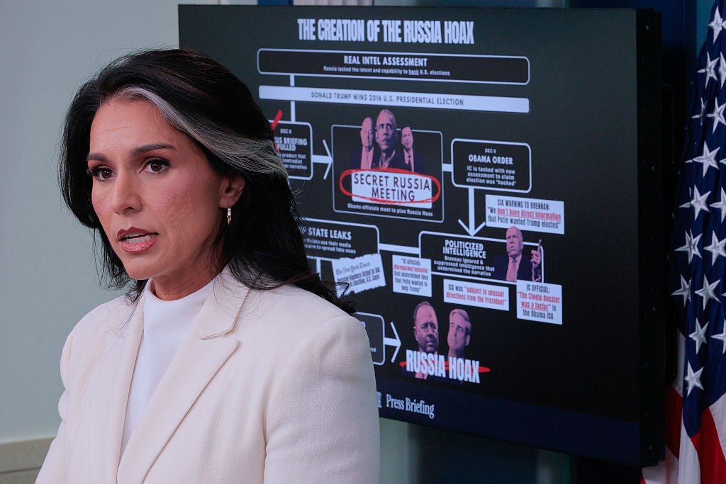 Tulsi Gabbard navodno umiješanost Baracka Obame u 'puč' u srijedu tijekom brifinga za novinare u Bijeloj kući