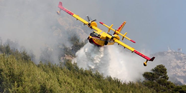 Gorjela Saplunara na Mljetu – Požar gasili kanader i 18 vatrogasaca