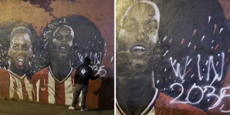 Mural braće Williams mirisao je. Ali "vandalski" To je dobro poznato lice atletskog