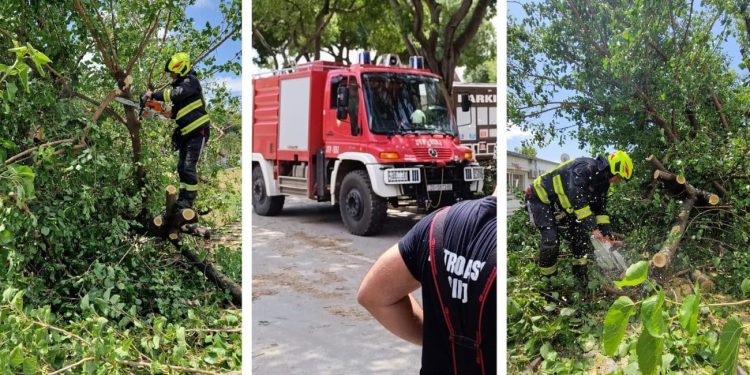 OPSADNO STANJE U SPLITU Brojne intervencije vatrogasaca kod Starog placa. Pomoć iz Sinja stigla na Gripe