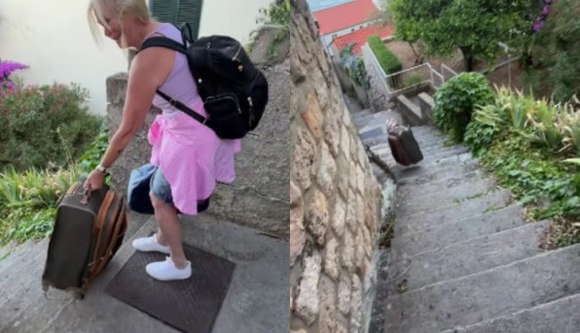 Odustala od nošenja: Turistkinja bacila kufer niz skaline u Dubrovniku (VIDEO)