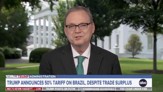 Kevin Hassett, ekonomski savjetnik Bijele kuće, tijekom nastupa na ABC -jevom 'ovom tjednu' 13. srpnja 2025