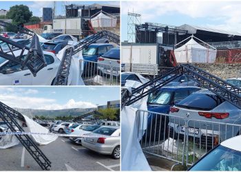 Slobodna Dalmacija – Nevrijeme srušilo konstrukciju Ultre koja počinje za tri dana! A pogledajte na što sliče automobili u Parku mladeži