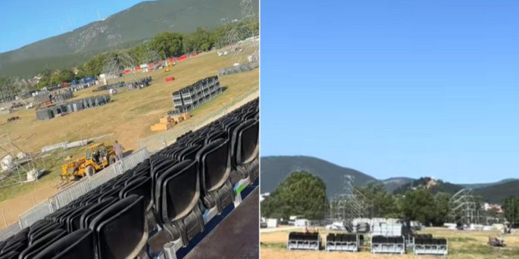 Slobodna Dalmacija – Sve je spremno za veliki spektakl: U Sinju se već naziru obrisi pozornice za Thompsonov koncert