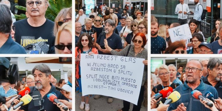 Splićani bijesni zbog broda punog azbesta. Prozvali su sve odgovorne i vladajuće: “Gdje je naš gradonačelnik ovdje? Dao nam je ‘rič’ da će ovo riješit. Svi gradonačelnici, od Solina, Kaštela i Trogira su trebali biti, a njih nema”