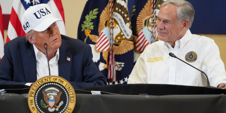 The Latest: Trump lands in Texas to survey flood damage