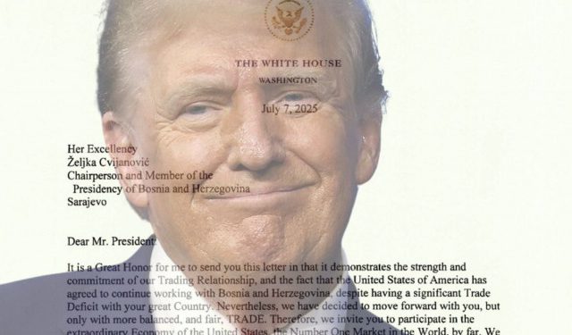 Trump pisao Željki Cvijanović: Od početka kolovoza uvodimo carinu od 30 posto na sve proizvode iz BiH