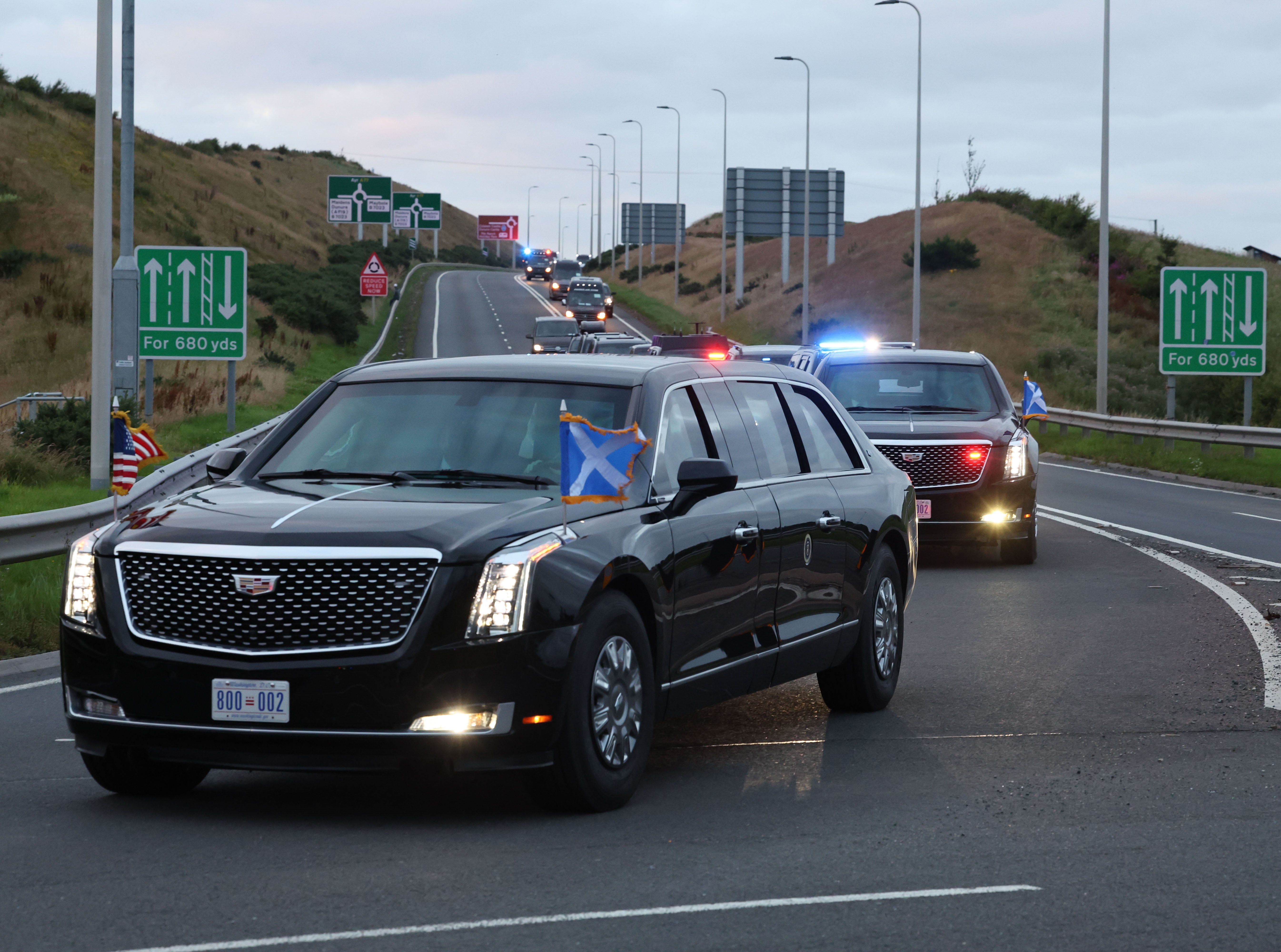 Motocijska ulica američkog predsjednika Donalda Trumpa na A77 u Mayboleu, Južni Ayrshire