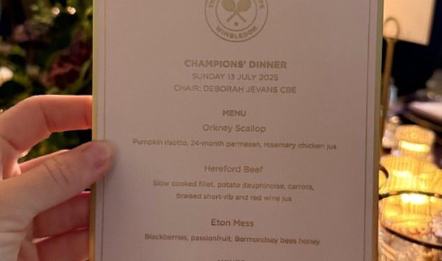 Unutar jelovnika na Wimbledonovoj večeri prvaka u zvijezdama dok Jannik Sinner i IGA Swiatek slave u stilu