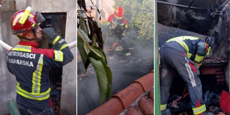 VATROGASNE SIRENE ODJEKIVALE GRADOM Požar na dimnjaku prijetio zgradi