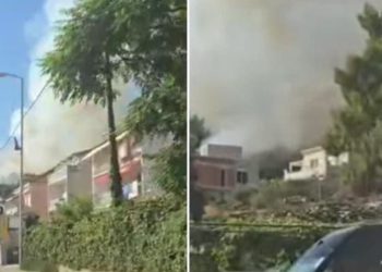 VELIKI POŽAR U PODSTRANI Vatra i gusti dim blizu kuća i vila, dignut kanader