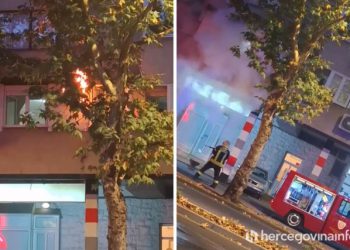 VIDEO Mostar: Zapalio se klima uređaj u stanu, vatrogasci spriječili veću tragediju