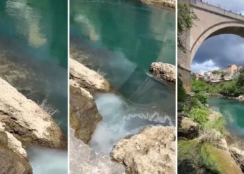 VIDEO Novo ispuštanje kanalizacije u Neretvu ispod Starog mosta i to na mjestu gdje se turisti umivaju i fotografiraju