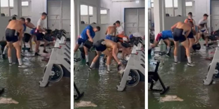VIDEO Velika poplava u HVK-u Mornar u Splitu. Članovi i sportaši ispumpavaju vodu