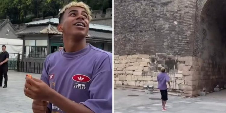 Yamal laminati da polude! Zaustavite loptu koju je lansirao kineski zid