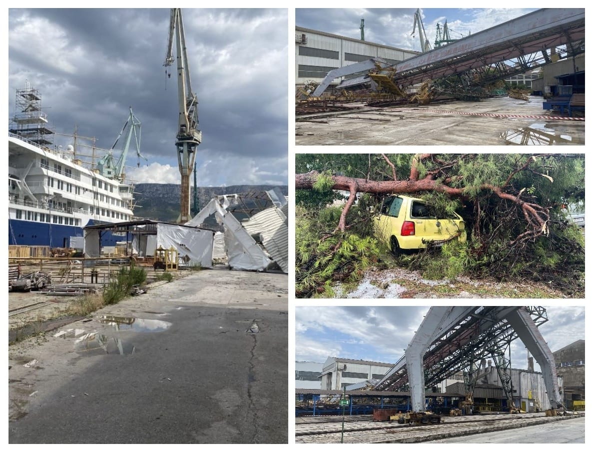 Usred nevremena, dizalica u splitskoj Sjevernoj luci pala u more