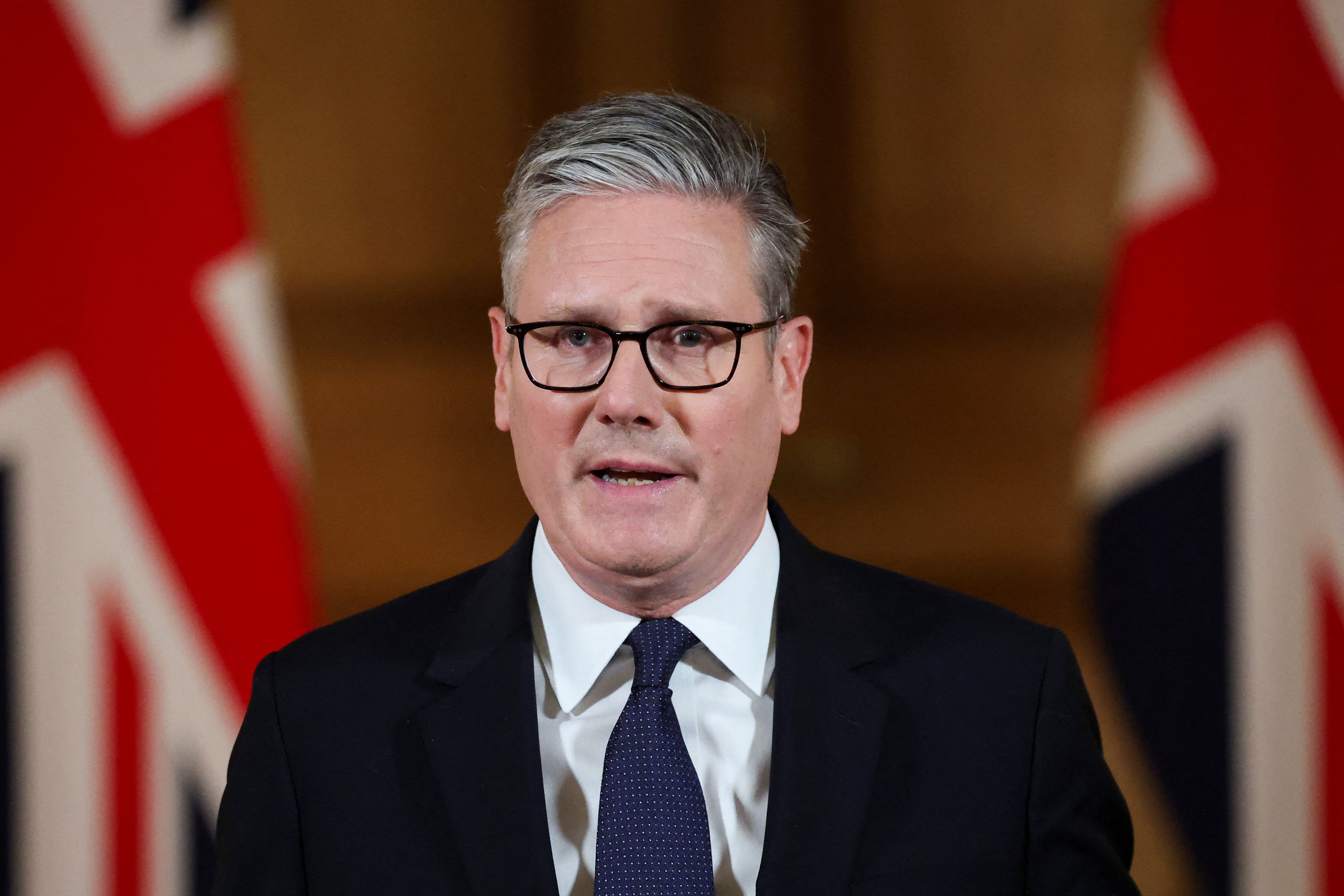 Premijer Sir Keir Starmer dao je izjavu u Downing Streetu u Londonu, nakon sastanka kabineta kako bi razgovarao o situaciji u Gazi (Toby Melville/PA)