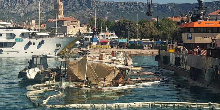 “Kruna mora” je potonula nakon udara trajekta za nevremena u Splitu. Sada je prikupljeno 63 tisuće eura za vlasnika