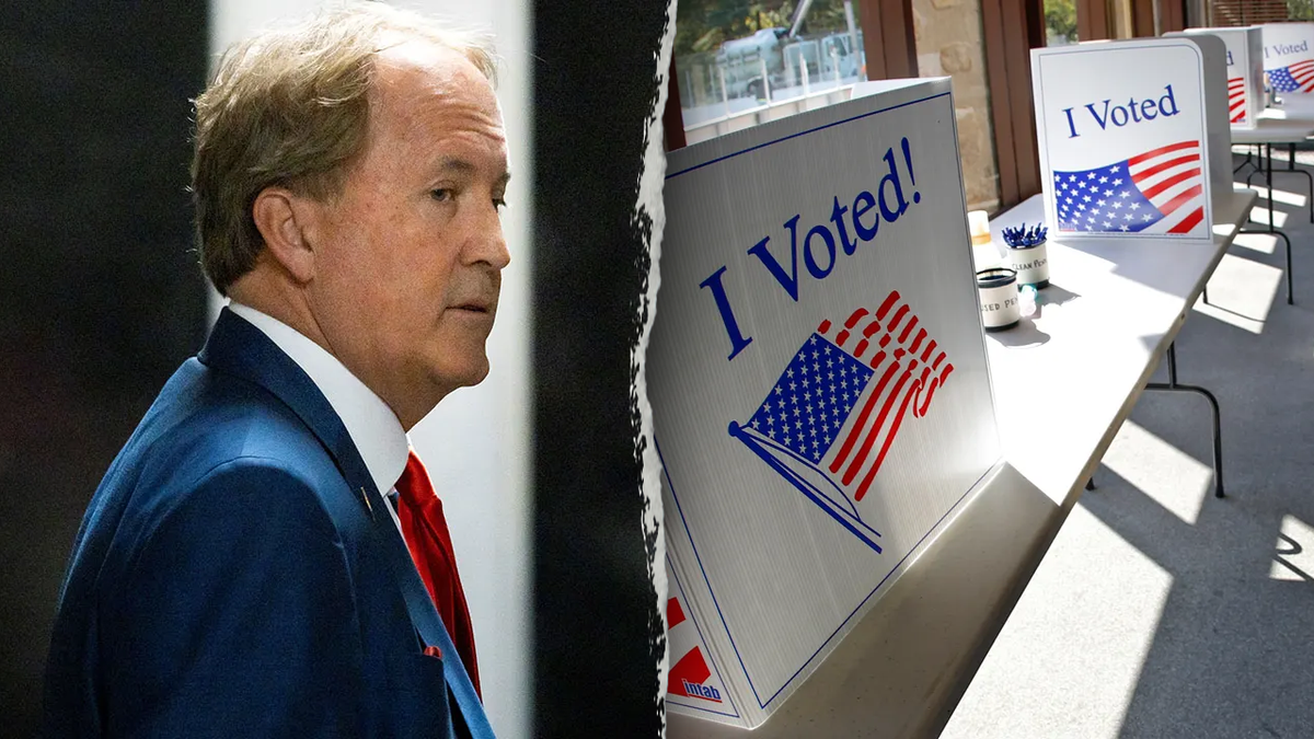 Texas Ag Ken Paxton, lijevo; Desno: Glasanje Carrels na biračkom mjestu