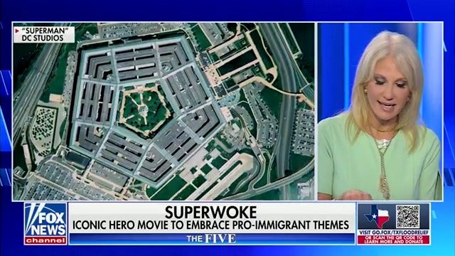 Voditeljica Fox News-a Kellyanne Conway kritizira novi film Supermana zbog toga što je bio previše politički i pro-imigrant tijekom emitiranja pet.