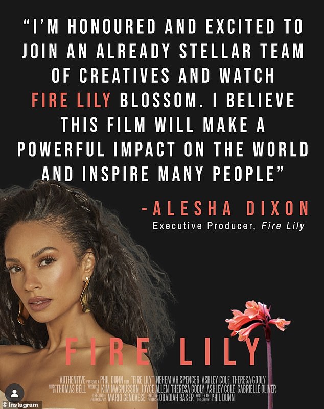 Alesha se prijavila kao izvršni producent Fire Lily, kratkog filma o sustavnoj zlouporabi moći u društvu koji je napisao Phil Dunn