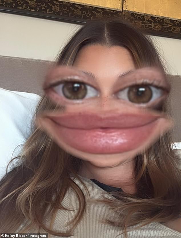 U drugom selfie pozirala je s zabavnim filterom na licu