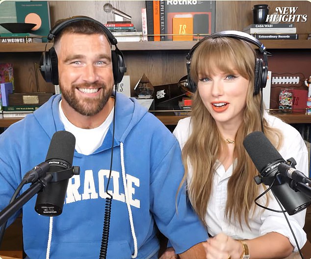 Dok se pridružila njenom dečku i njegovom bratu Jasonu Kelceu na njihovom novom podcastu Heights ranije ovog tjedna, pop zvijezda, 35 godina, obratila se glasinama da je ona potajno odgovarala kao medvjed u Adamu Sandleru Happy Gilmore 2