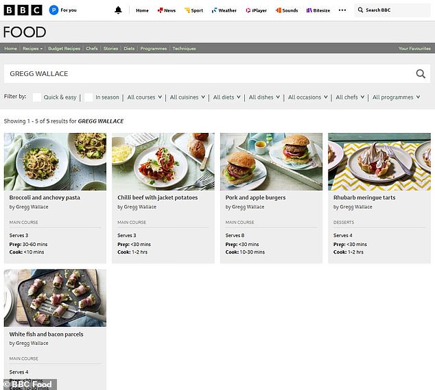 Samo nekoliko Gregg -ovih recepata ostaje na web stranici BBC Food