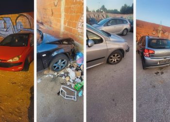 FOTOGALERIJA Stobrečani su ogorčeni. Parking kod nogometnog igrališta pretvoren u skladište olupina