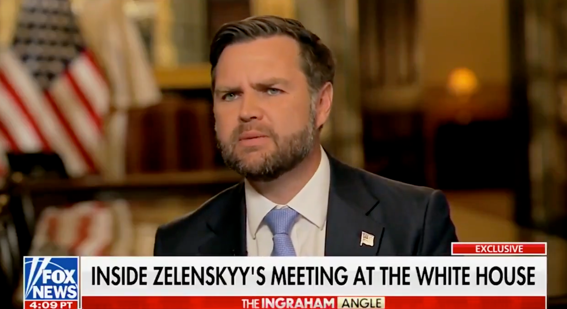 Američki potpredsjednik JD Vance govori o američkoj umiješanosti u pokušaj okončanja ruskog rata u Ukrajini s Laurom Ingraham na Fox News u srijedu 20. kolovoza 2025