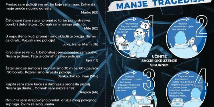 Neodgovorna osoba na ulici u vrećici ostavila streljivo i vojni nož za automatsku pušku