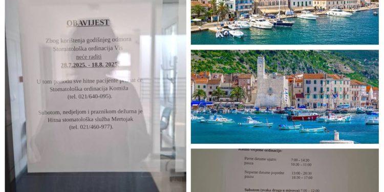 OTOK VIS USRED SEZONE BEZ ZUBARA Jedna stomatologinja na godišnjem, drugog nema u ordinaciji?