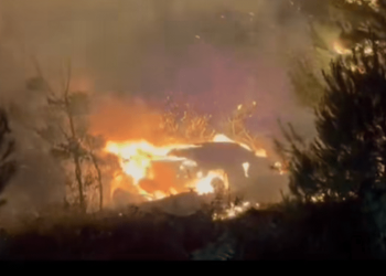 Pijan sletio s ceste u Dalmaciji. Auto se zapalio i izbio veliki požar